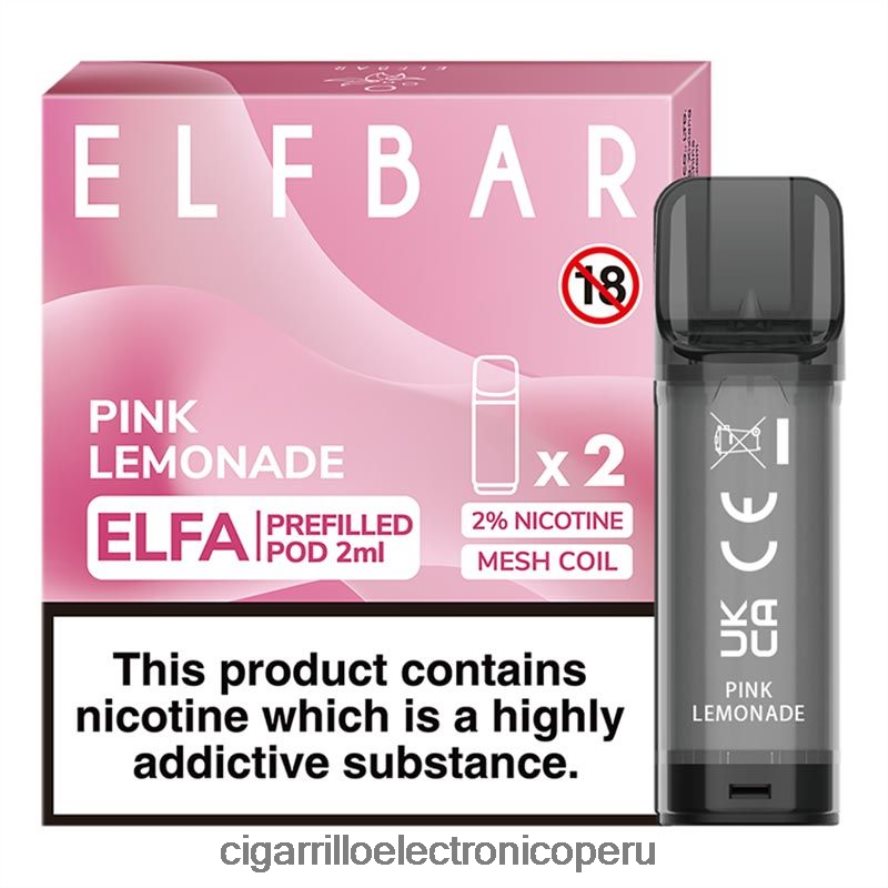 cigarrillo electrónico lima Peru | 6H04FF320 limonada rosa ELFBAR Elfa cápsula precargada - 2 ml - 20 mg (paquete de 2)
