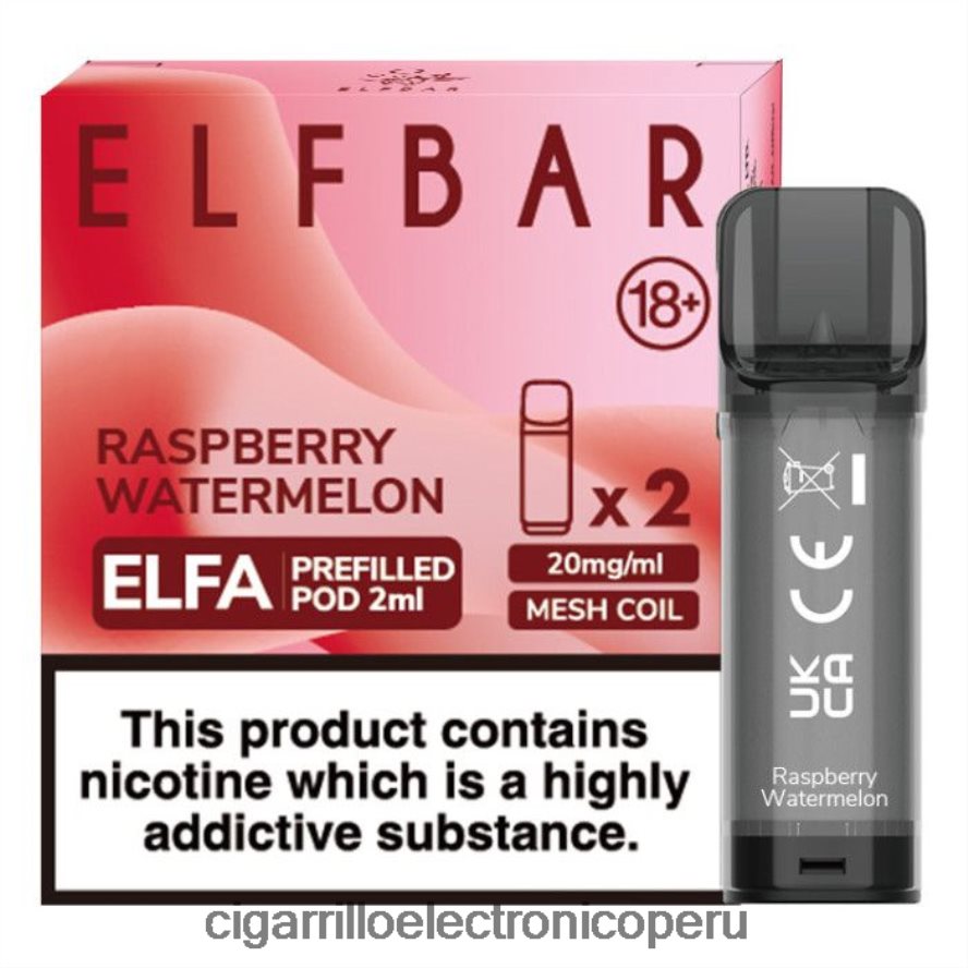 cigarrillo electrónico lima Peru | 6H04FF330 sandia frambuesa ELFBAR Elfa cápsula precargada - 2 ml - 20 mg (paquete de 2)