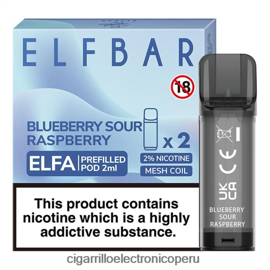 cigarrillo electrónico precio | 6H04FF323 arándano frambuesa agria ELFBAR Elfa cápsula precargada - 2 ml - 20 mg (paquete de 2)