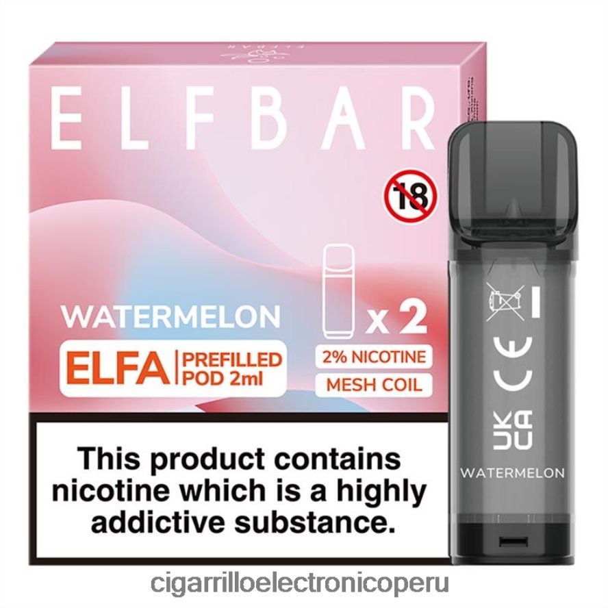 cigarrillo electrónico relx | 6H04FF318 sandía ELFBAR Elfa cápsula precargada - 2 ml - 20 mg (paquete de 2)
