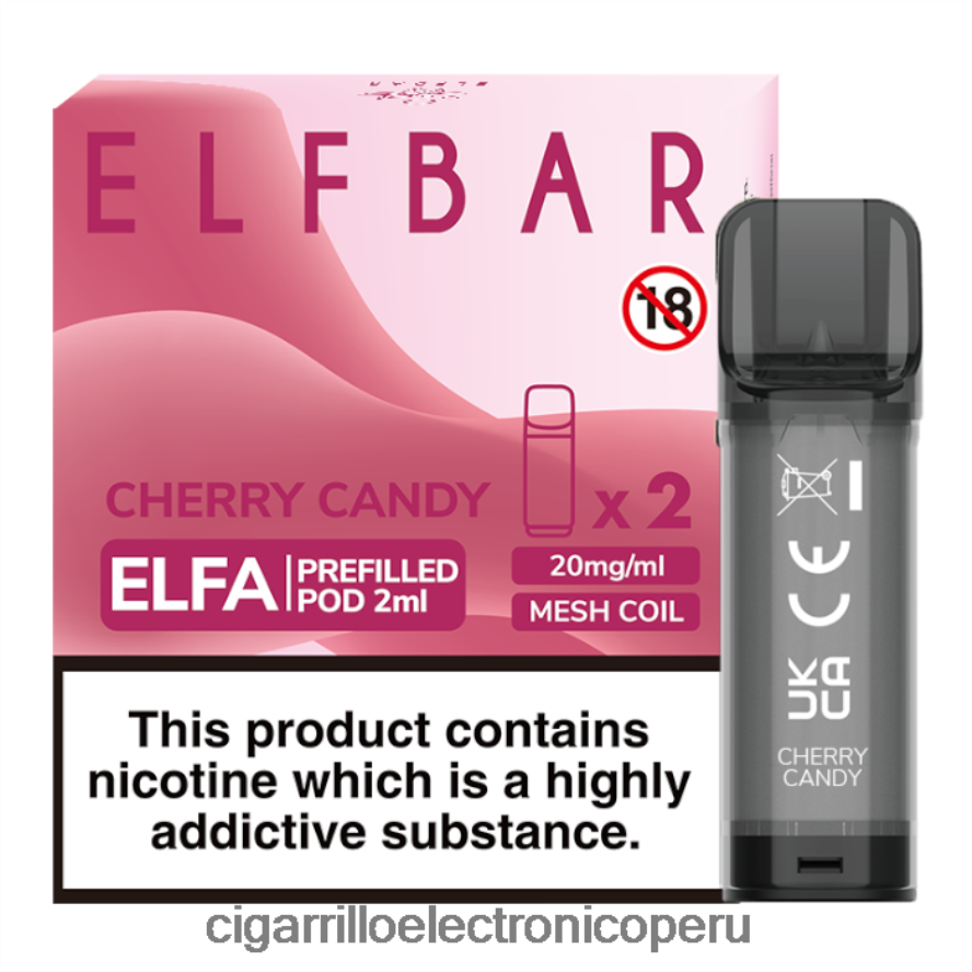 cigarrillo electrónico relx | 6H04FF338 caramelo de cereza ELFBAR Elfa cápsula precargada - 2 ml - 20 mg (paquete de 2)
