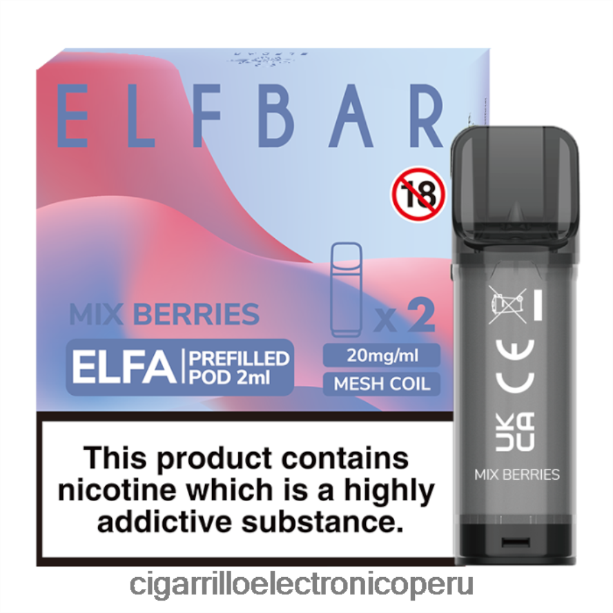 cigarrillo electronico Peru | 6H04FF339 mezclar bayas ELFBAR Elfa cápsula precargada - 2 ml - 20 mg (paquete de 2)