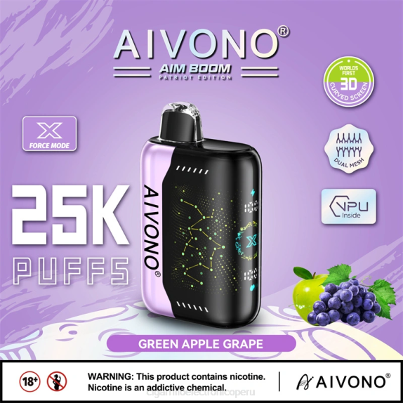 Cigarrillo Electrónico Precio Peru - Aivono AIM BOOM 25000 uva manzana verde F628346