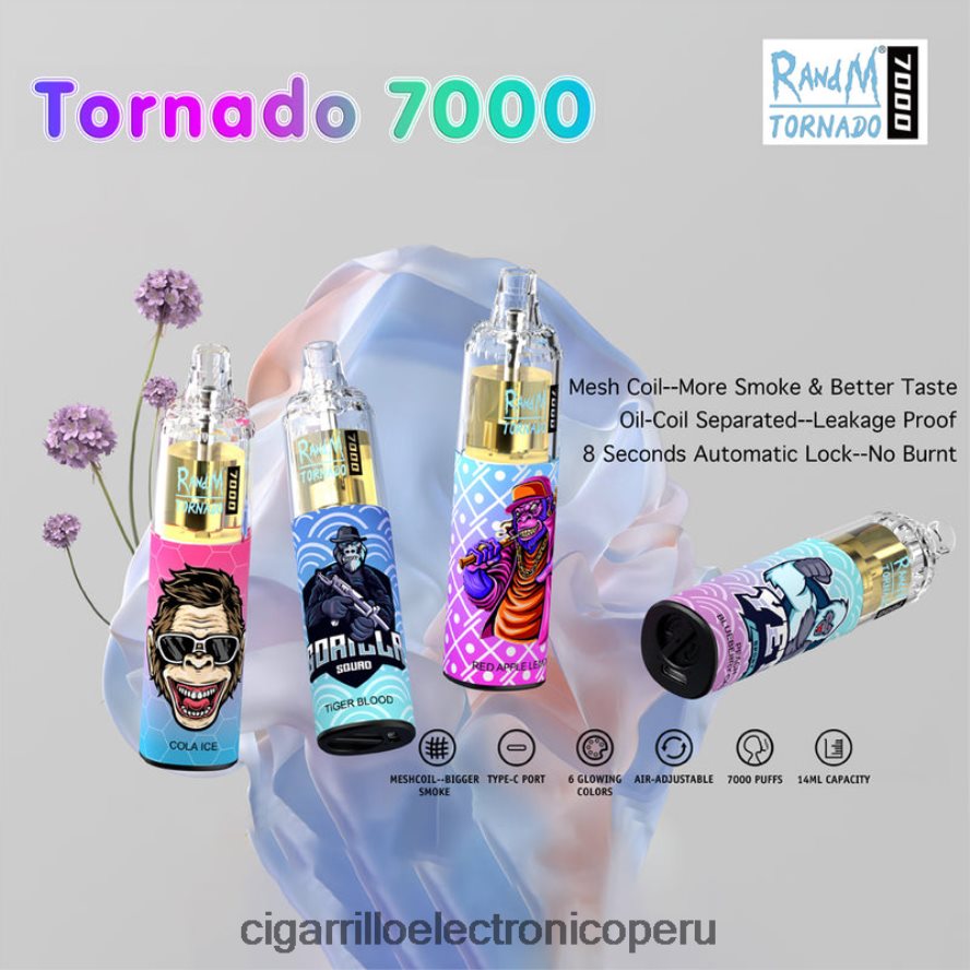 cigarrillo electrónico recargable | 6H04FF1 desechable RandM Tornado 7000 5%