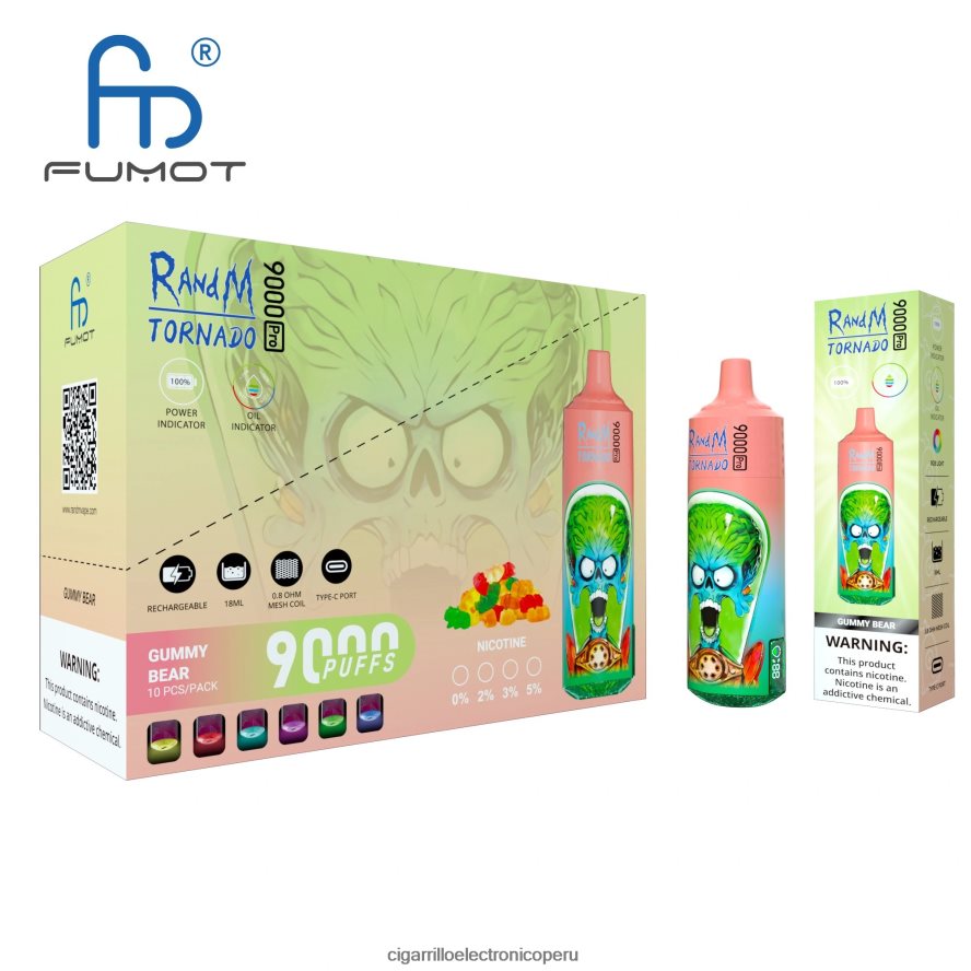 cigarrillo electrónico vape | 6H04FF2 desechable RandM Tornado 9000 5%