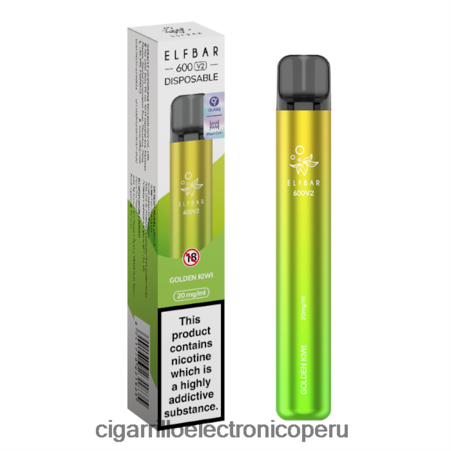 cigarrillo electrónico precio | 6H04FF283 kiwi dorado ELFBAR 600V2 20 mg
