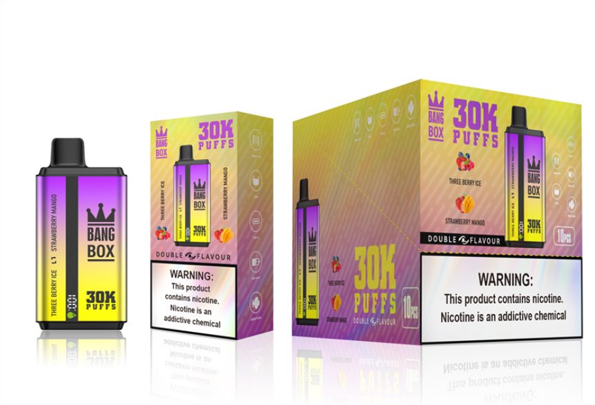 Cigarrillo Electrónico Precio Peru - Bang Box 30000 inhalaciones de dos sabores. helado de tres bayas y mango de fresa 6H8JZJ67