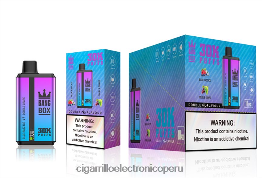 Vaporizador Desechable Por Mayor - Bang Box 30000 inhalaciones de dos sabores. hielo azul razz y uva doble 6H8JZJ72