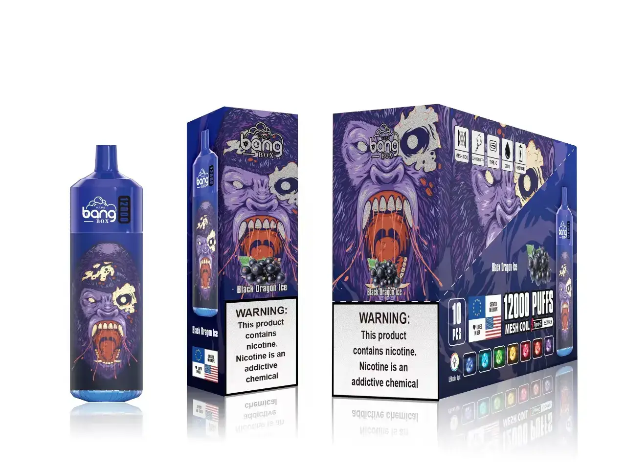 cigarrillo electrónico precio | 6H04FF123 hielo del dragón negro Bang Box 12000 bocanadas