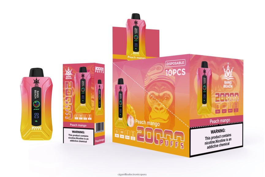 Cigarrillo Electrónico Precio - Bang Beach vape elegante de la pantalla de 20000 soplos mango durazno 6H8JZJ2