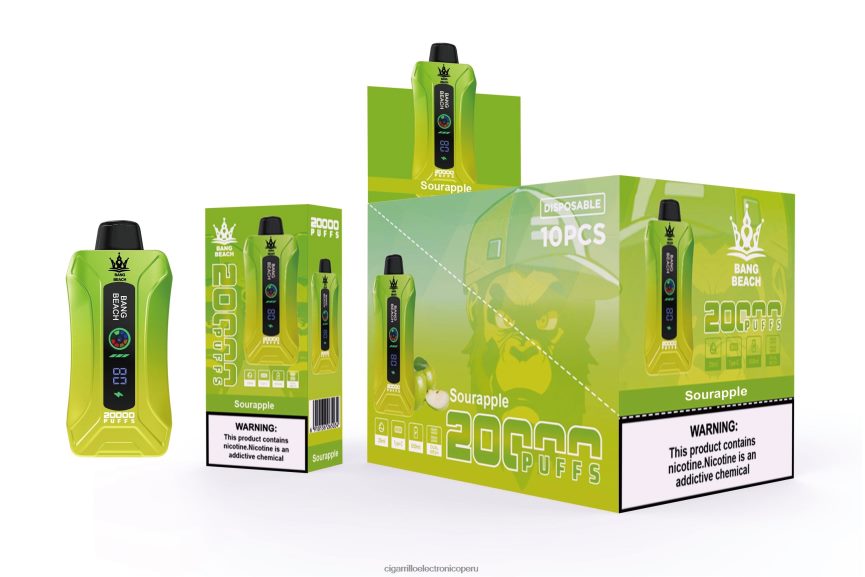 Cigarrillo Electrónico Vape - Bang Beach vape elegante de la pantalla de 20000 soplos manzana agria 6H8JZJ1