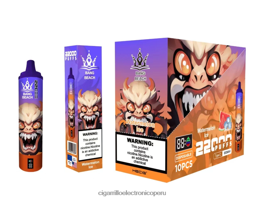 Vaporizador Desechab - Bang Beach Pantalla inteligente de 22000 inhalaciones. hielo de sandia 6H8JZJ22