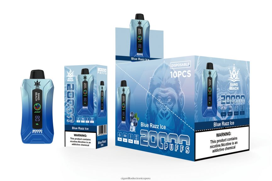 Vaporizador Desechab - Bang Beach vape elegante de la pantalla de 20000 soplos hielo azul 6H8JZJ11