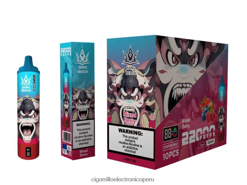 Vaporizador Desechable Por Mayor - Bang Beach Pantalla inteligente de 22000 inhalaciones. bayas mixtas 6H8JZJ21