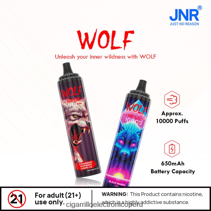 cigarrillo electronico Peru | 6H04FF99 hielo de fresa JNR WOLF NIPLO