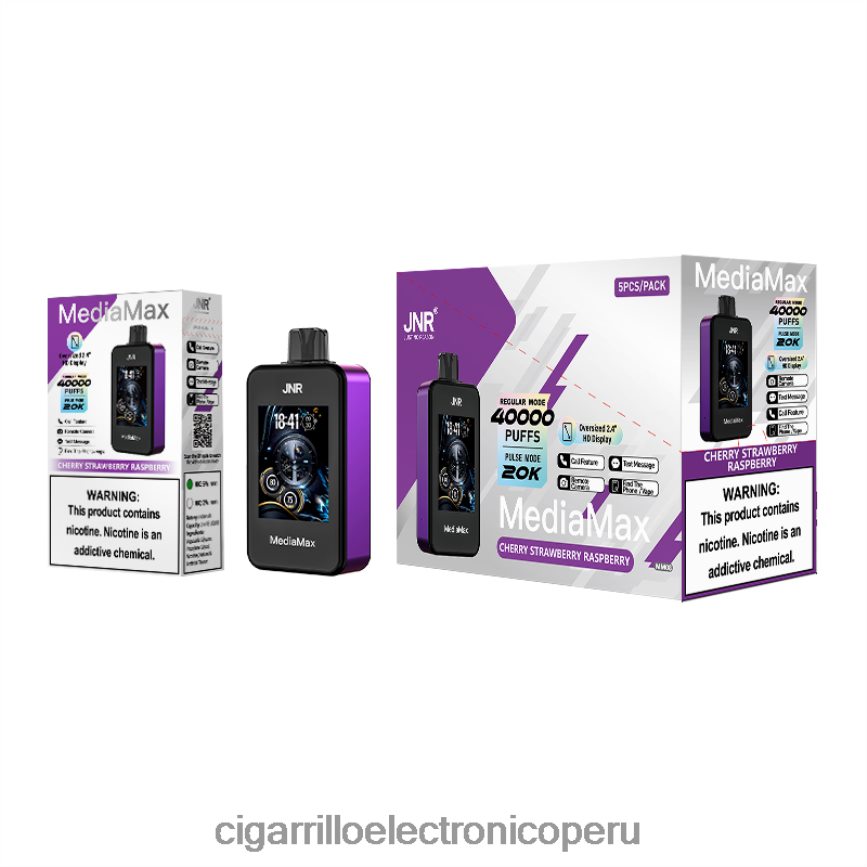 JNR MediaMax bocanada de 40k cereza fresa frambuesa 0BVDB814 | Cigarrillo Electrónico Stlth Precio