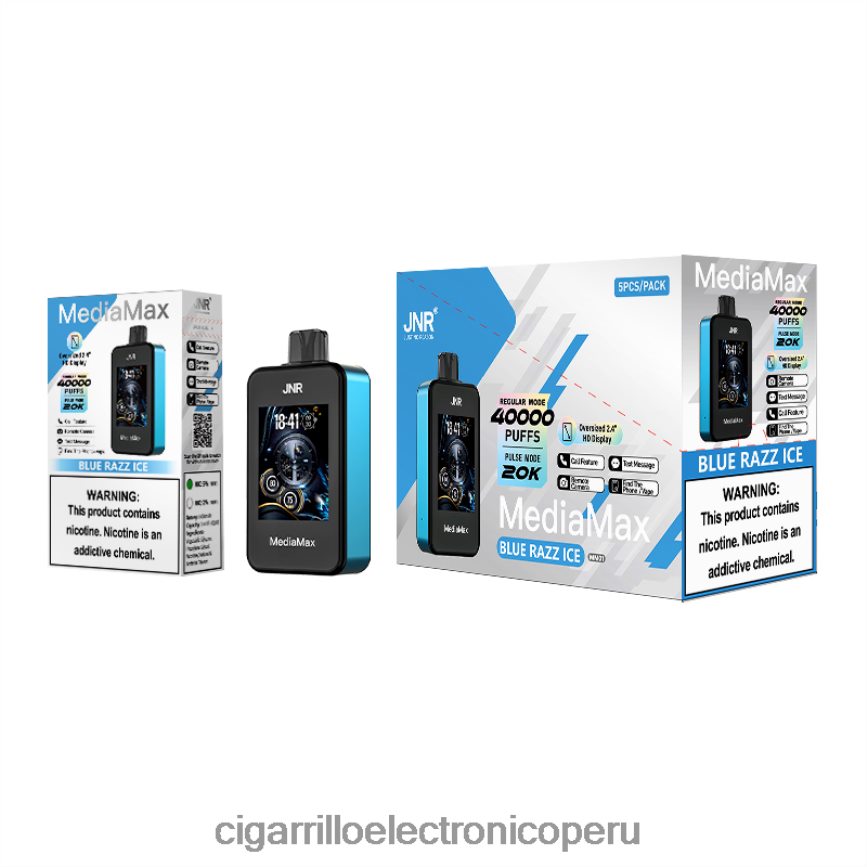 JNR MediaMax bocanada de 40k hielo azul 0BVDB821 | Cigarrillo Electrónico Recargable
