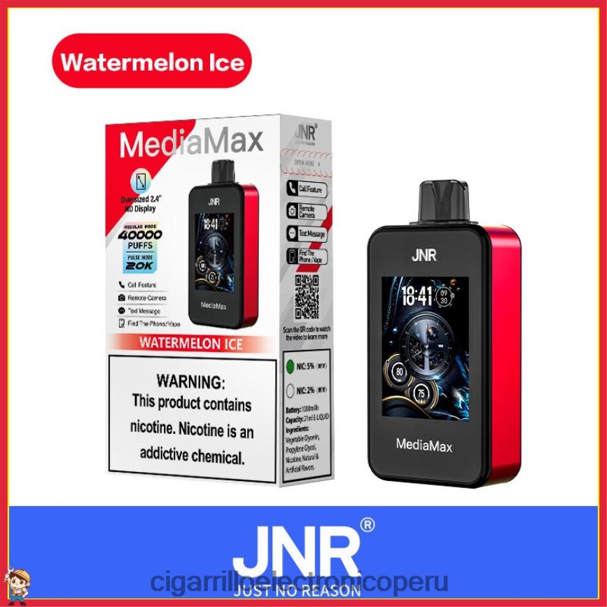 JNR MediaMax bocanada de 40k hielo de sandia 0BVDB818 | Cigarrillo Electrónico Relx