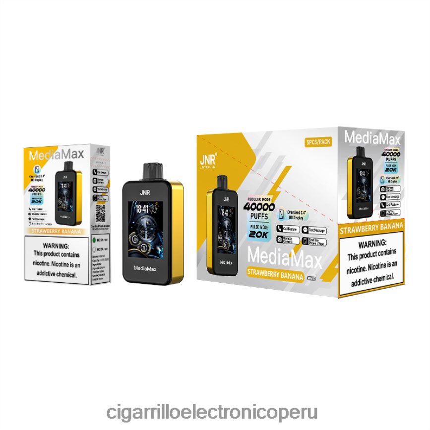 JNR MediaMax bocanada de 40k plátano fresa 0BVDB816 | Cigarrillo Electrónico Vuse Go