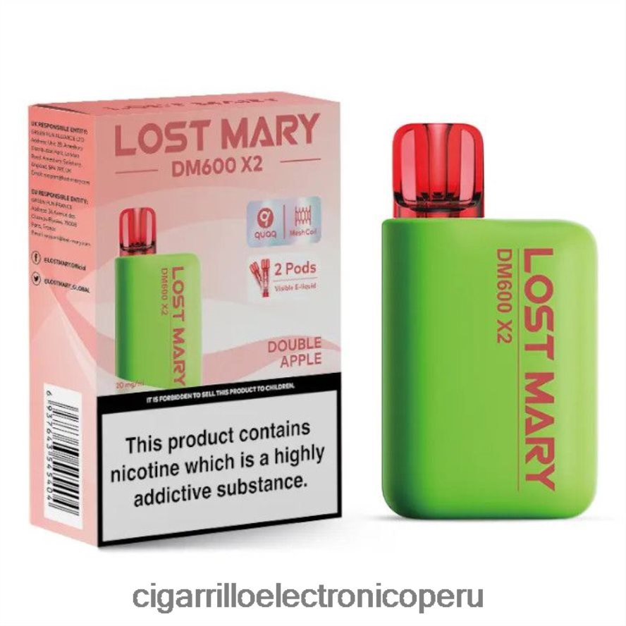 cigarrillo electrónico recargable | 6H04FF471 manzana doble LOST MARY DM600 X2