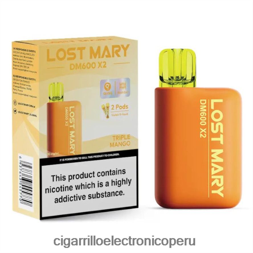 cigarrillo electrónico recargable | 6H04FF481 mango triple LOST MARY DM600 X2