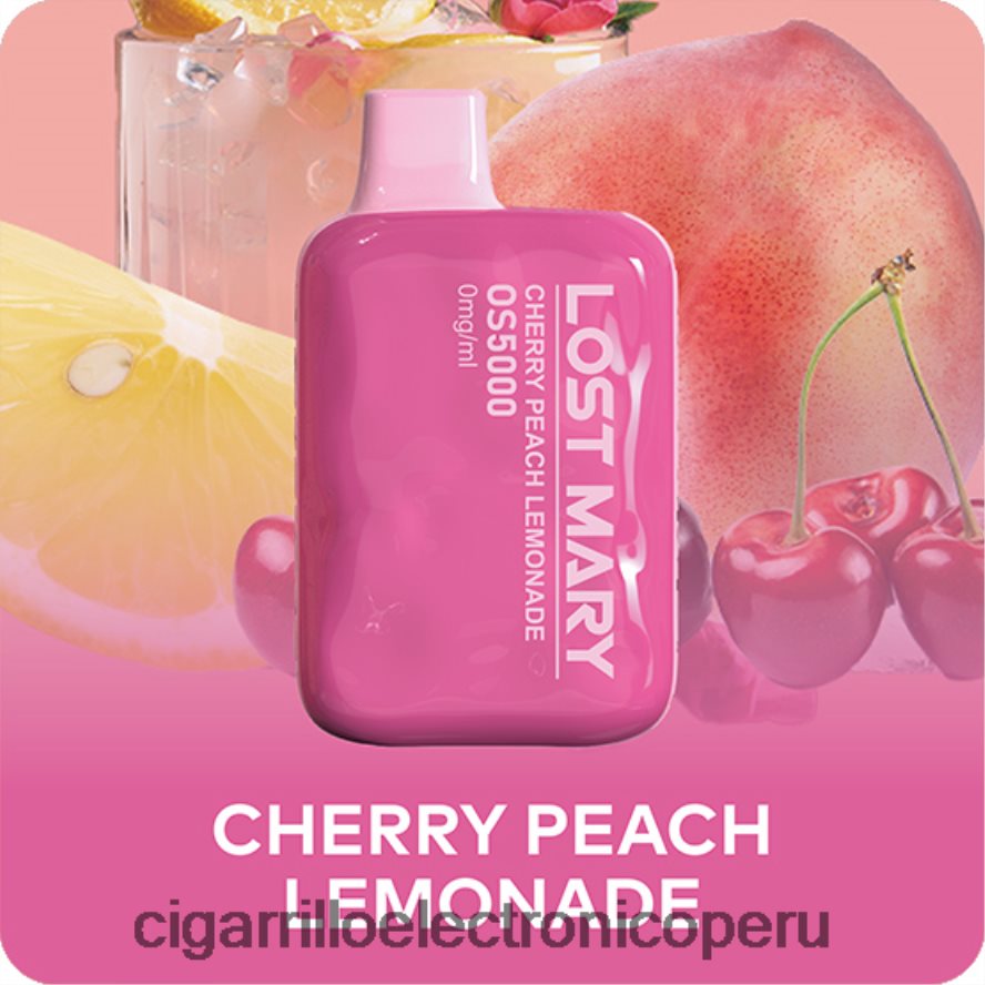 cigarrillo electrónico recargable | 6H04FF511 limonada de cereza y durazno LOST MARY OS5000 0mg/ml