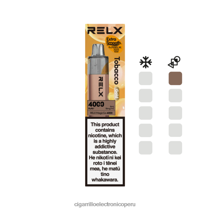 Cigarrillo Electrónico Precio - tabaco (oro) RELX MagicGo 4000 vaporizadores desechables F8TV622