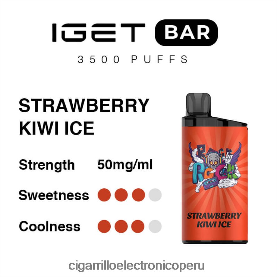 cigarrillo electrónico lima Peru | 6H04FF90 hielo de fresa y kiwi IGET BAR 3500 5% nicotina
