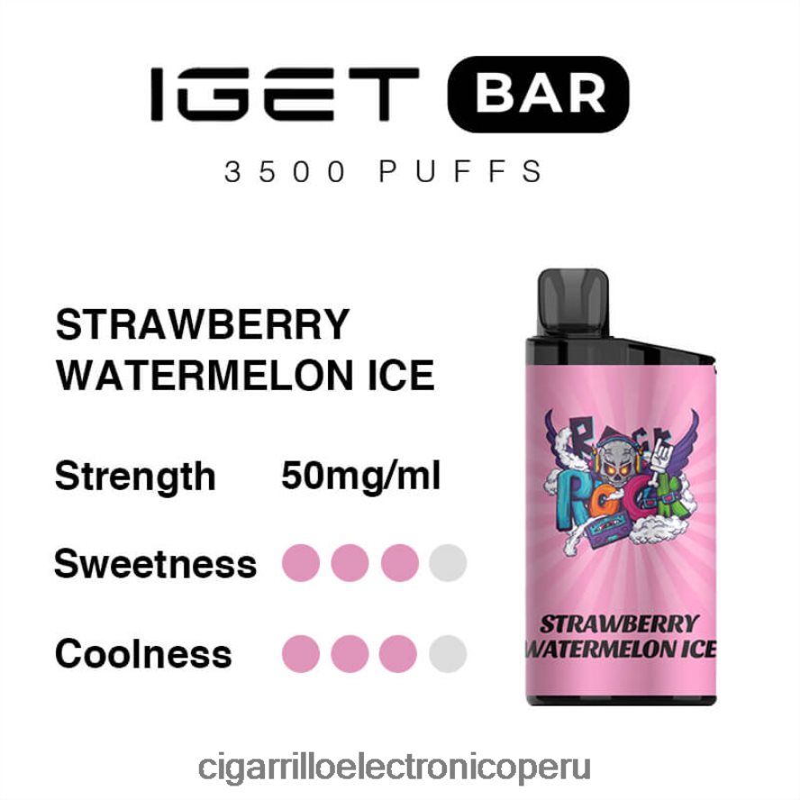 cigarrillo electronico Peru | 6H04FF89 hielo de sandia fresa IGET BAR 3500 5% nicotina